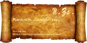 Mantsch Zsadány névjegykártya
